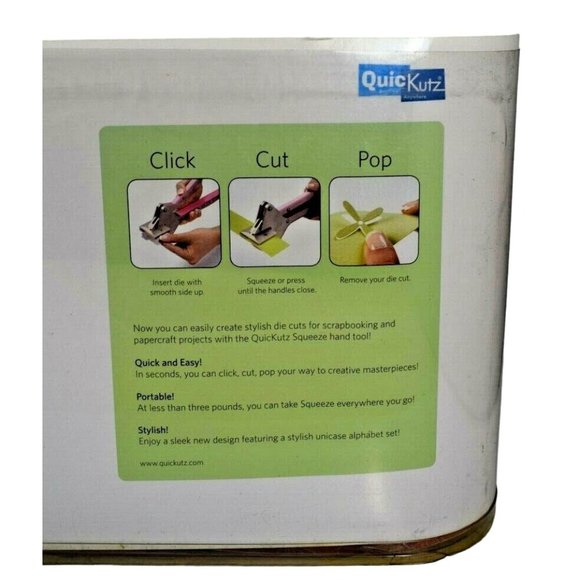 QuicKutz Squeeze Pink Personal Die-Cutting System and Moxie Unicase Alphabet Set - Picture 3 of 10